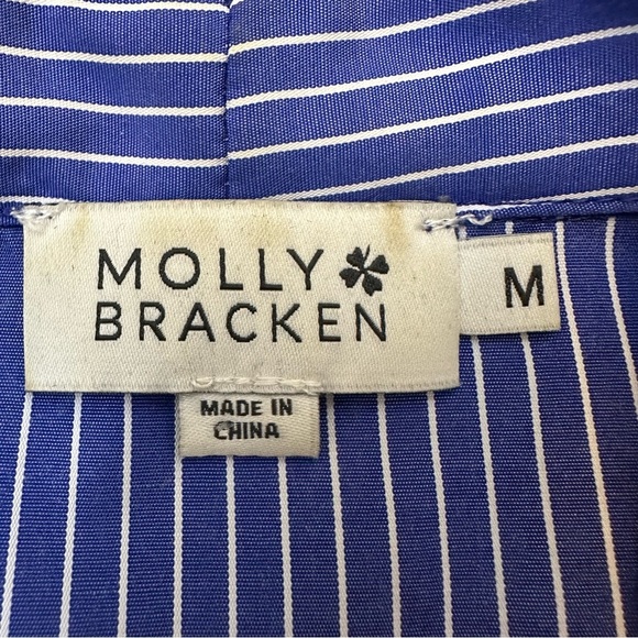 Molly Bracken Blue Pinstripe Mini Dress - Picture 3 of 11